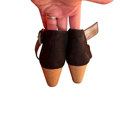 Dr Scholls Ellyn Black Strappy Wedge Sandals Womens 6M Open Toe Buckle Comfort - Picture 6 of 6